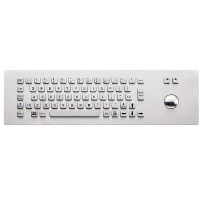 Customized IP65 Waterproof Metal Industrial Stainless Steel Rugged Keyboard With Trackball For CNC Machine