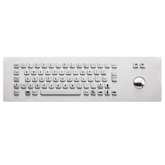 Customized IP65 Waterproof Metal Industrial Stainless Steel Rugged Keyboard With Trackball For CNC Machine