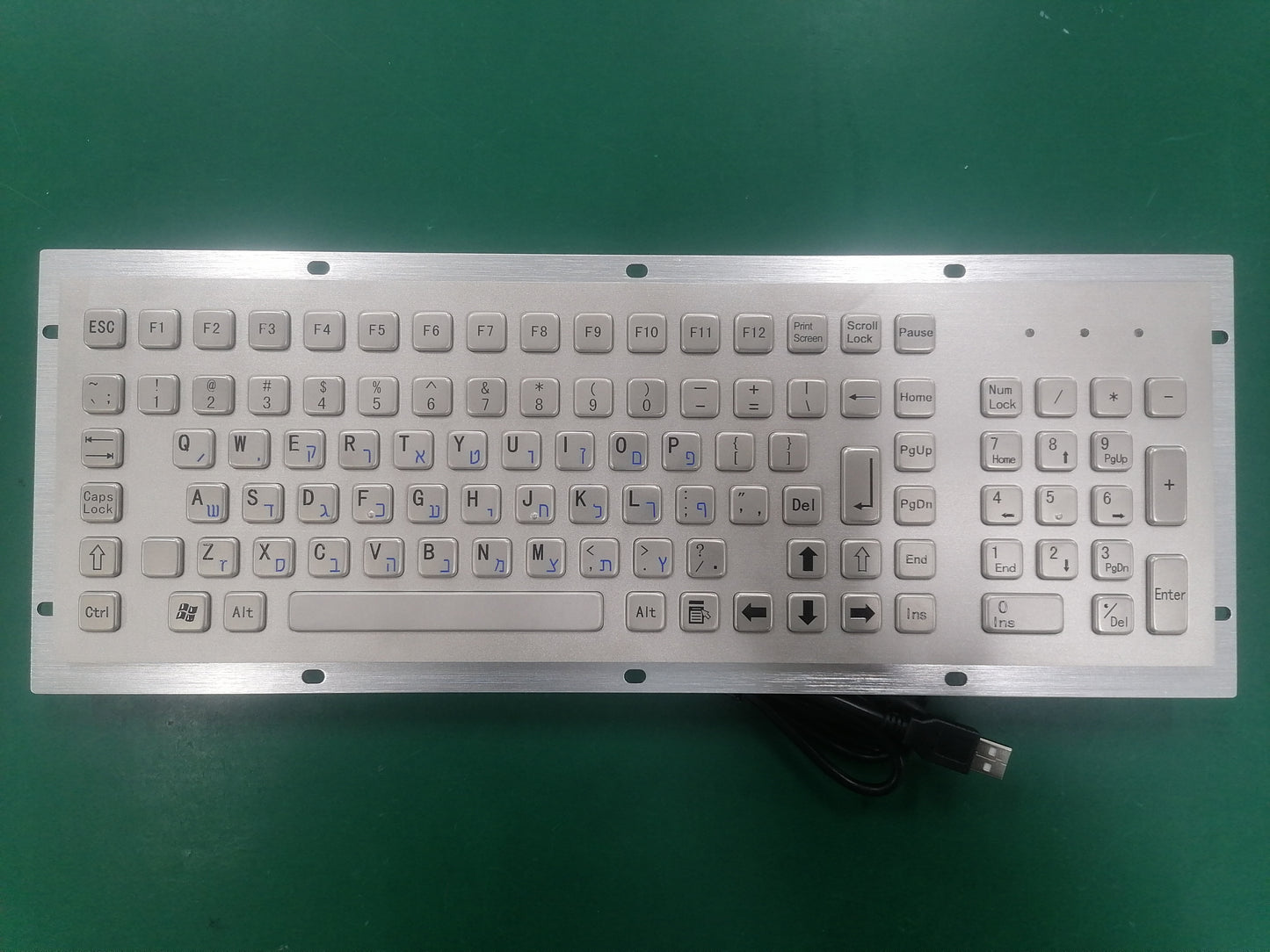 Industrial Metal Kiosk Full Size Computer Keyboard with Numeric Keypad Customizable Interface