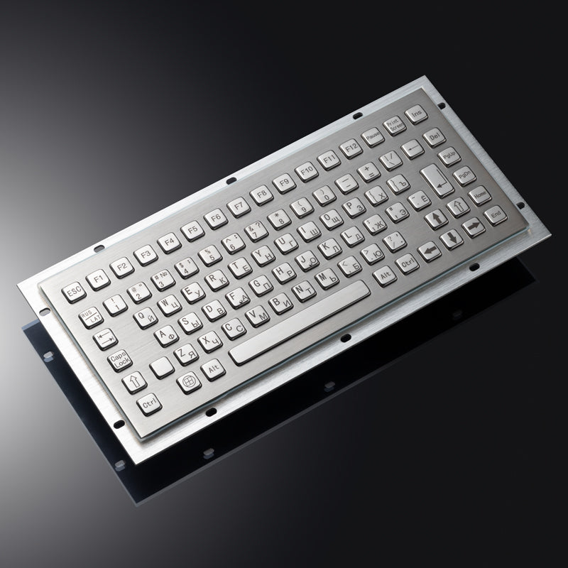 86 Keys Rugged Waterproof USB Mini IP65 Stainless Steel Metal Industrial Keyboard For Kiosks CNC Machine