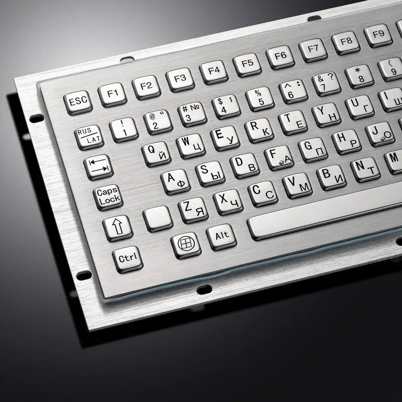 86 Keys Rugged Waterproof USB Mini IP65 Stainless Steel Metal Industrial Keyboard For Kiosks CNC Machine