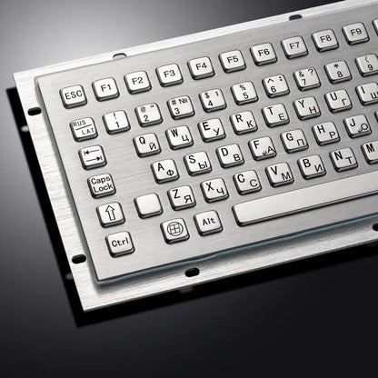 86 Keys Rugged Waterproof USB Mini IP65 Stainless Steel Metal Industrial Keyboard For Kiosks CNC Machine