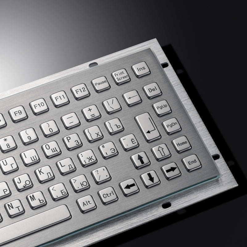 86 Keys Rugged Waterproof USB Mini IP65 Stainless Steel Metal Industrial Keyboard For Kiosks CNC Machine