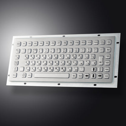 86 Keys Rugged Waterproof USB Mini IP65 Stainless Steel Metal Industrial Keyboard For Kiosks CNC Machine