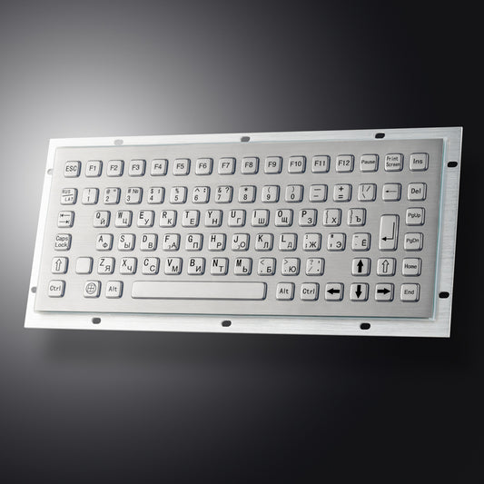 86 Keys Rugged Waterproof USB Mini IP65 Stainless Steel Metal Industrial Keyboard For Kiosks CNC Machine