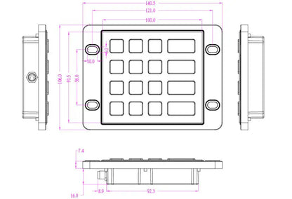 16 Keys USB Kiosk illuminated Keypads IP68 Waterproof Metal Stainless Steel Backlit Numeric Keypad