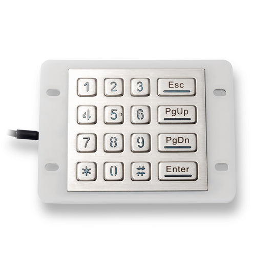 16 Keys USB Kiosk illuminated Keypads IP68 Waterproof Metal Stainless Steel Backlit Numeric Keypad