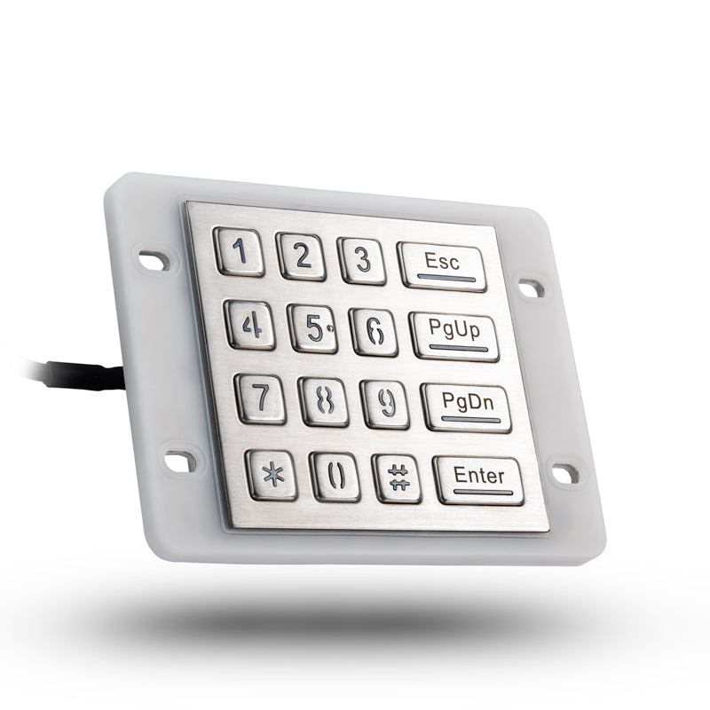 16 Keys USB Kiosk illuminated Keypads IP68 Waterproof Metal Stainless Steel Backlit Numeric Keypad