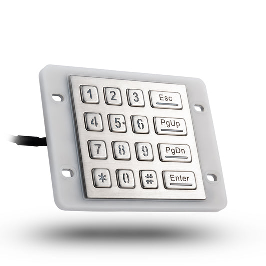 16 Keys USB Kiosk illuminated Keypads IP68 Waterproof Metal Stainless Steel Backlit Numeric Keypad