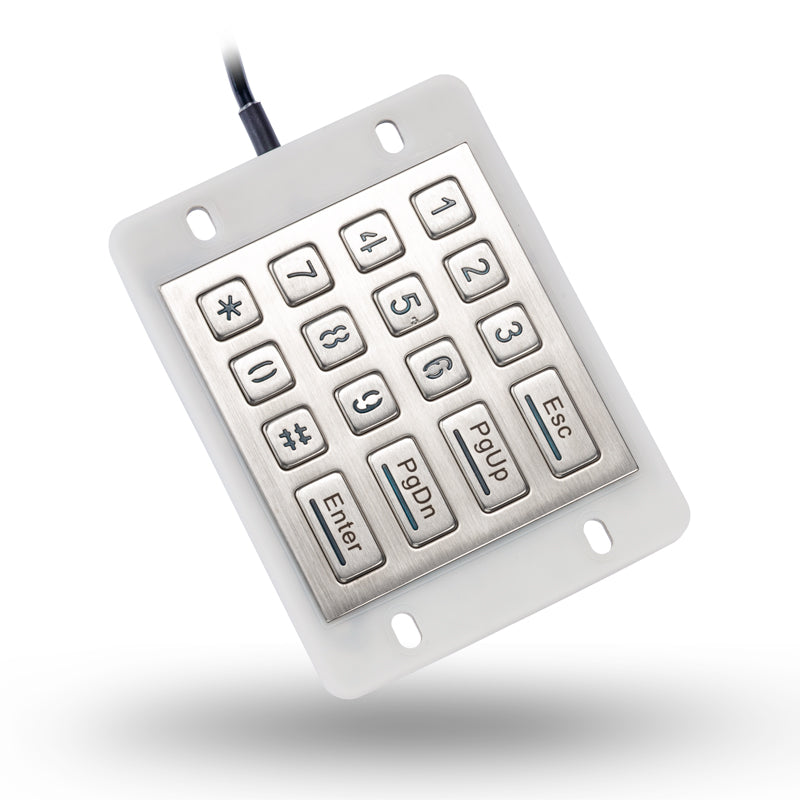 16 Keys USB Kiosk illuminated Keypads IP68 Waterproof Metal Stainless Steel Backlit Numeric Keypad