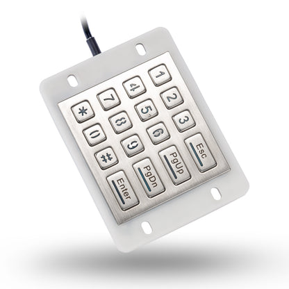 16 Keys USB Kiosk illuminated Keypads IP68 Waterproof Metal Stainless Steel Backlit Numeric Keypad