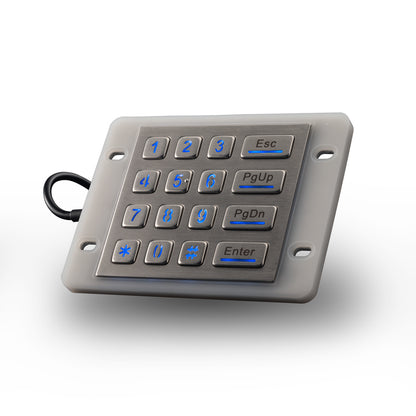 16 Keys USB Kiosk illuminated Keypads IP68 Waterproof Metal Stainless Steel Backlit Numeric Keypad