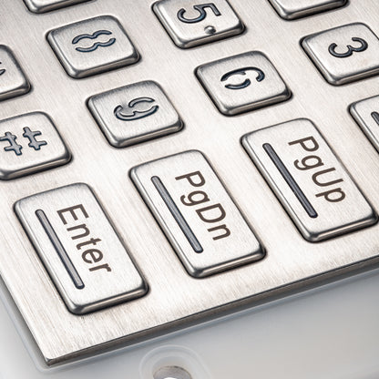 16 Keys USB Kiosk illuminated Keypads IP68 Waterproof Metal Stainless Steel Backlit Numeric Keypad