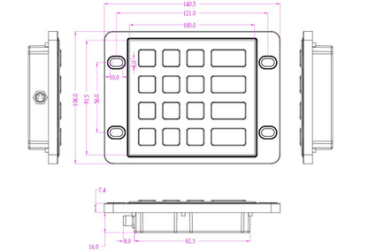 16 Keys USB Kiosk illuminated Keypads IP68 Waterproof Metal Stainless Steel Backlit Numeric Keypad
