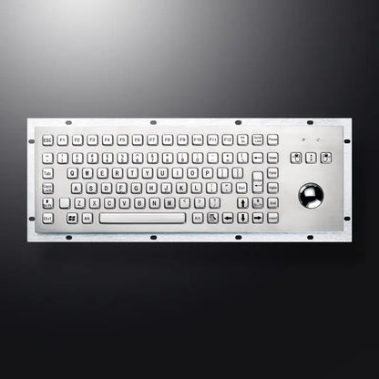 IP65 Metal Industrial Keyboards With Trackball 89 Keys Stainless Steel USB Rugged Keyboard For Self Service Kiosk