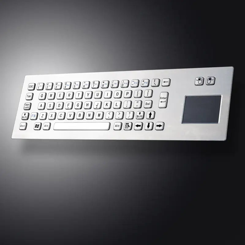 65 Keys IP65 Metal Industrial Stainless Steel USB Kiosk Keyboard With Touchpad For Ticket Vending Machine Control Cabinets