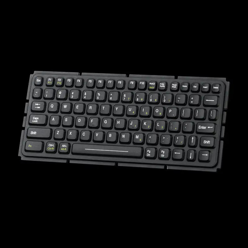 Panel Mount 81 keys IP66 Waterproof Medical Silicone Keyboard With Metal Base
