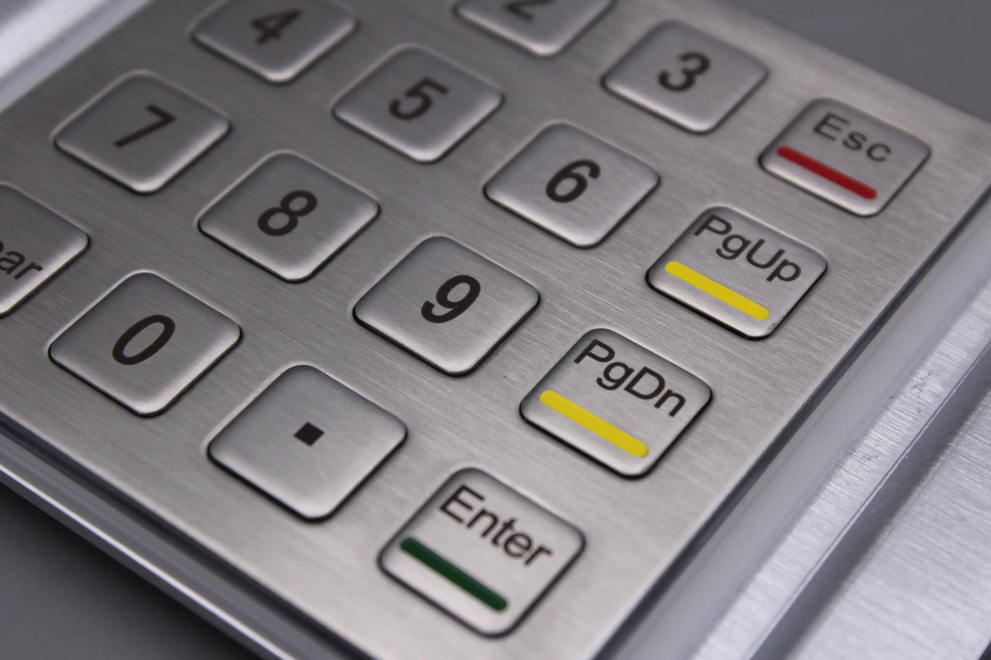 Metal Keypad Vandal Proof Rugged Panel Mount Stainless Steel Keyboard for Kiosk USB Industrial Keyboard With 16 Keys 4x4 Matrix