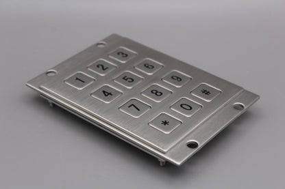 IP65 Waterproof 12 Flat Keys 3x4 USB Industrial Metal Mini Stainless Steel Numeric Keypad For Smart Lock Access Control