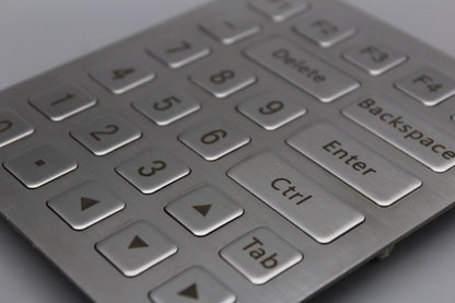 Stainless Steel Industrial Keyboard IP65 Kiosk Metal Numeric Keypad With 26 Keys