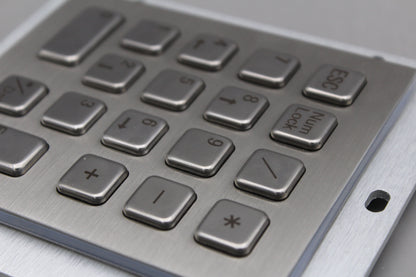 18 Key IP65 Compact Vandal Proof Stainless Steel Industrial Metal Numeric Keypad