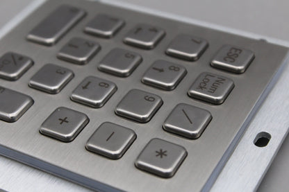 18 Key IP65 Compact Vandal Proof Stainless Steel Industrial Metal Numeric Keypad