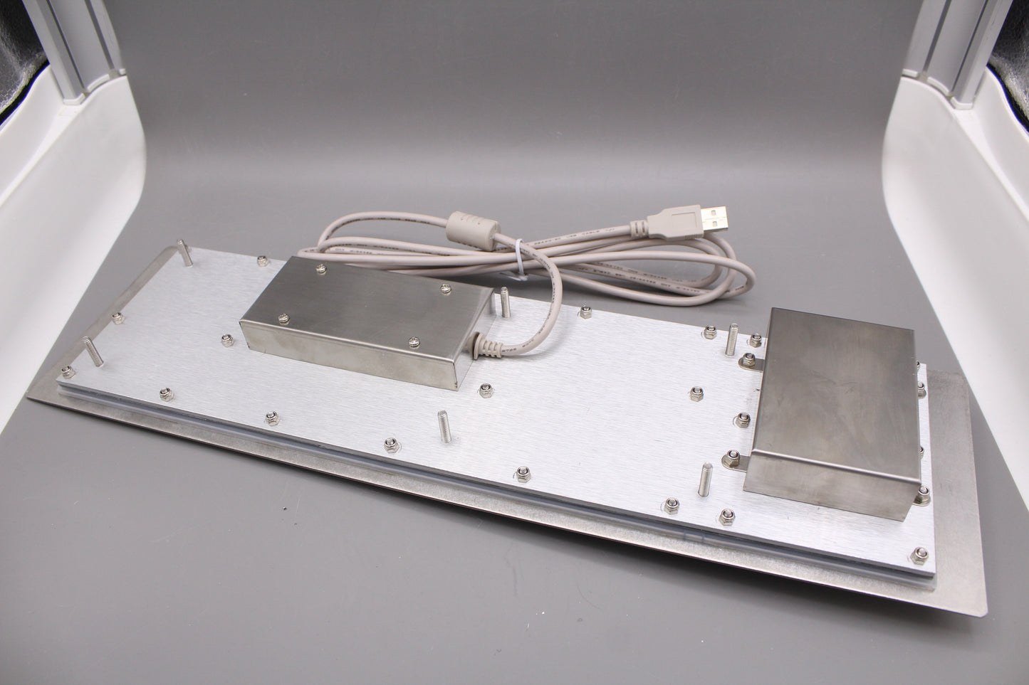 Customized IP65 Waterproof Metal Industrial Stainless Steel Rugged Keyboard With Trackball For CNC Machine