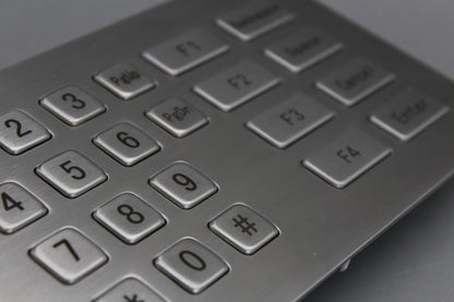 Metal USB Keyboard With 22 Keys Industrial Mini Stainless Steel Kiosk Keypad