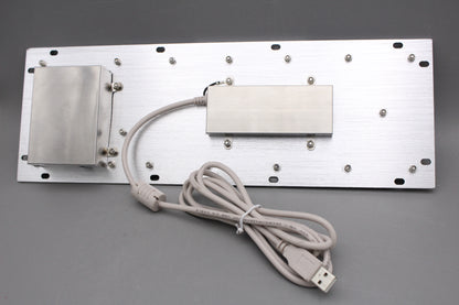 Black Industrial USB Keyboard With Mechanical Trackball Kiosk Metal Keypad