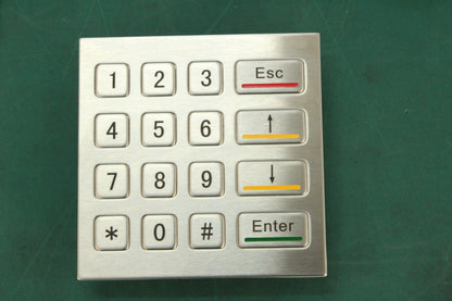 4x4 Metal Matrix Keypad IP65 Waterproof Industrial Keyboard Custom Numeric Stainless Steel Keypad ATM Vending Machine Keyboard