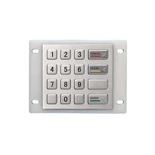 16 Keys Panel Mount Vandal Proof Rugged Metal Keypad With Waterproof Silicone Cover