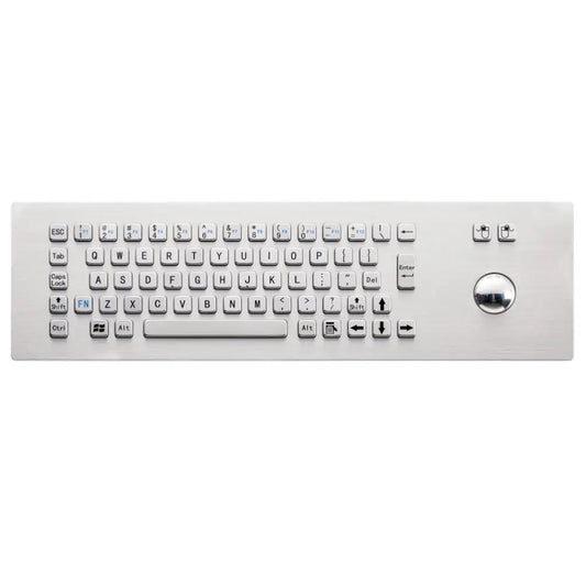 Customized IP65 Waterproof Metal Industrial Stainless Steel Rugged Keyboard With Trackball For CNC Machine