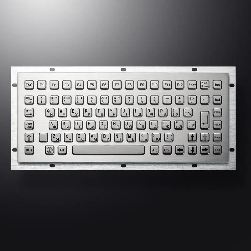 86 Keys Rugged Waterproof USB Mini IP65 Stainless Steel Metal Industrial Keyboard For Kiosks CNC Machine