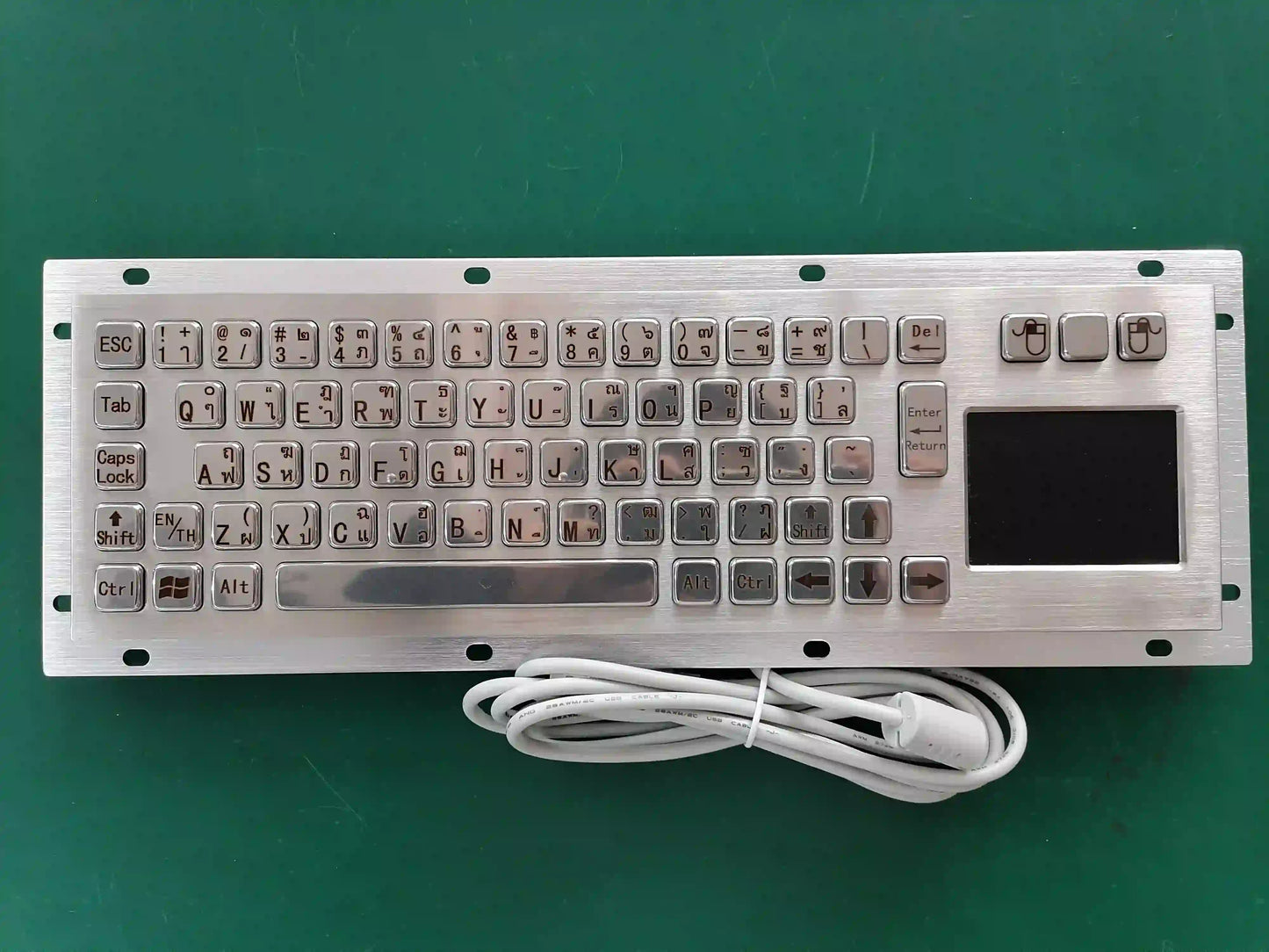 Custom Metal Industrial Touchpad Keyboards Brushed Stainless Steel Keyboard For Kiosks Medical CNC Router Drone console
