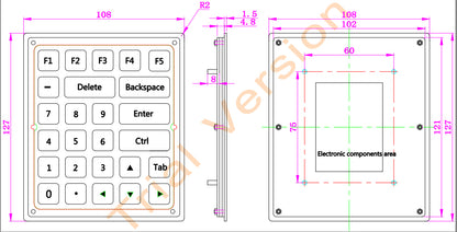 Stainless Steel Industrial Keyboard IP65 Kiosk Metal Numeric Keypad With 26 Keys