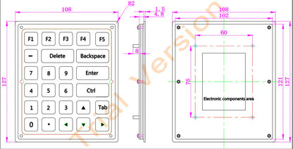 Stainless Steel Industrial Keyboard IP65 Kiosk Metal Numeric Keypad With 26 Keys