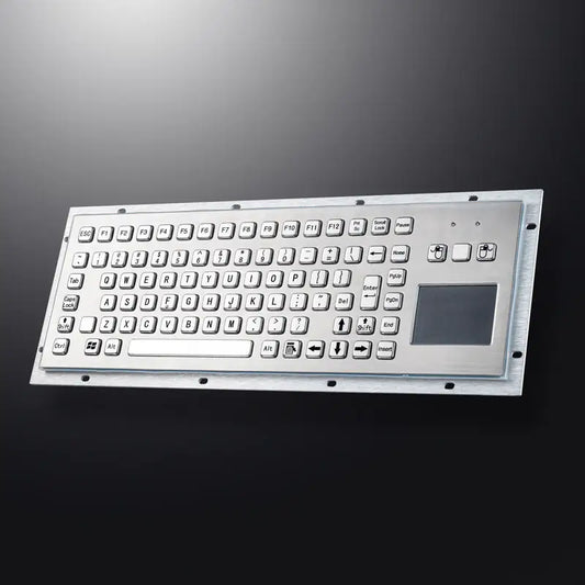 Embedded Mounting Waterproof Usb Industrial Metallic Stainless Steel Metal Keyboard With Trackpad Mouse