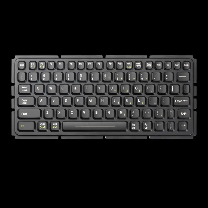 Panel Mount 81 keys IP66 Waterproof Medical Silicone Keyboard With Metal Base