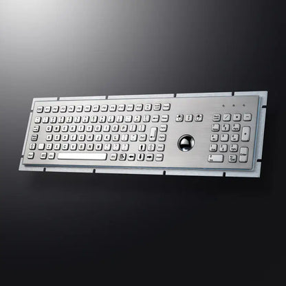 Full Size Industrial Trackball Metal Keyboard With 103 Keys Integrated 38mm Mechanical Ball And Numeric Keypad For Pharmacy