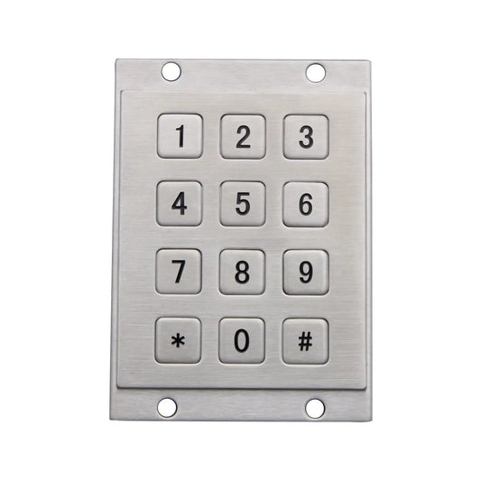 IP65 Waterproof 12 Flat Keys 3x4 USB Industrial Metal Mini Stainless Steel Numeric Keypad For Smart Lock Access Control