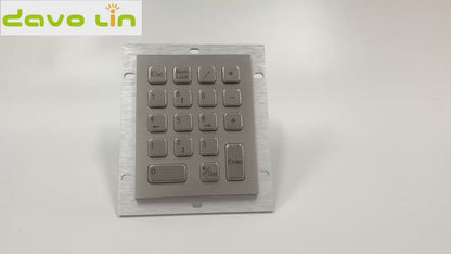 18 Key IP65 Compact Vandal Proof Stainless Steel Industrial Metal Numeric Keypad