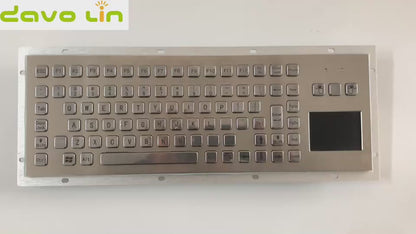 Embedded Mounting Waterproof Usb Industrial Metallic Stainless Steel Metal Keyboard With Trackpad Mouse
