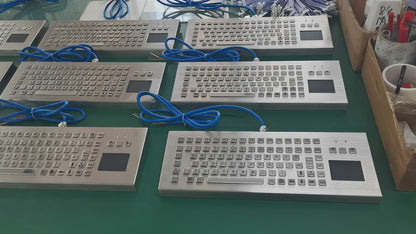 Heavy Duty 89Key Industrial Stainless Steel Integrated Touchpad Desktop Metal Keyboard For Coal Mine And Petrochemical Equipment