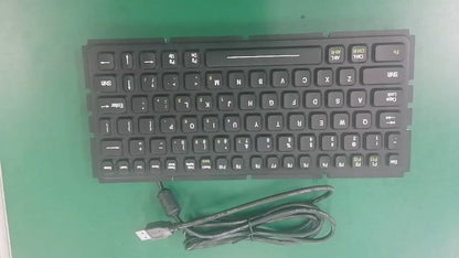 Panel Mount 81 keys IP66 Waterproof Medical Silicone Keyboard With Metal Base