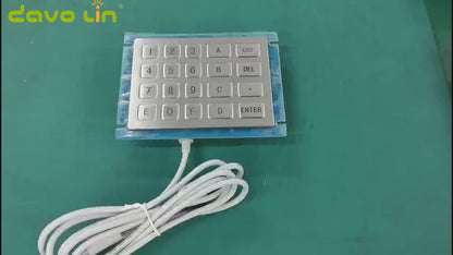 4x5 20 Keys Waterproof IP54 Industrial Metal Keypads Stainless Steel Keyboards For Kiosk Gas Dispenser