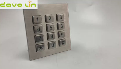 Industrial Waterproof Metal Led Backlit Illuminated Keypads With 12 Keys Backlight Metal Keyboard