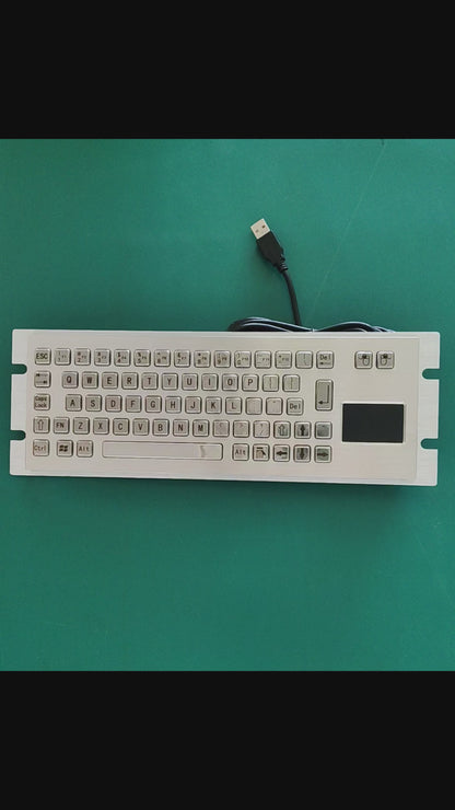 68Keys Compact Embedded IP65 Metal Industrial Stainless Steel Keyboard With Touchpad For Portable UAV ROV Operation Box