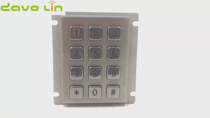 IP66 Waterproof outdoor keyboard Stainless Steel Industrial Keyboard With 12 keys Matrix Metal Keyboard Telephone Keypad
