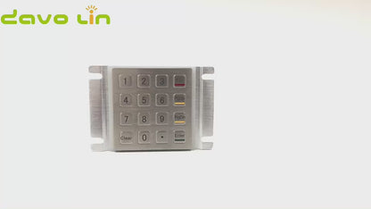 Metal Keypad Vandal Proof Rugged Panel Mount Stainless Steel Keyboard for Kiosk USB Industrial Keyboard With 16 Keys 4x4 Matrix