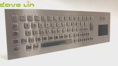 65 Keys IP65 Metal Industrial Stainless Steel USB Kiosk Keyboard With Touchpad For Ticket Vending Machine Control Cabinets